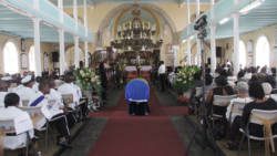 The funeral of John Horne at St. George's Cathedral in Kingstown, last Friday. (iWN photo)