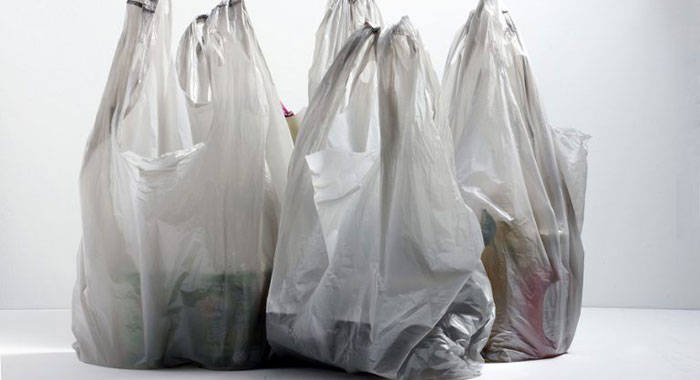 Examples of single-use shopping bags.