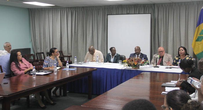 Cuban and Vincentian state officials as well as members of the SVG business community at the event in Kingstown on Thursday. (iWN photo)