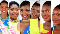 From left:Sabrina Johnson -- Miss Lowmans Wd, Ronique Cain -- Miss Diamonds, Pallavi Browne -- Miss Georgetown, Kevenique Ellis -- Miss Biabou, Zanel Cumberbatch -- Miss Stubbs, and Ishanna Phillips -- Miss New Ground.