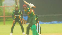  Bishop drives to midwicket.