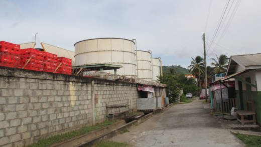 This photo illustrates the proximity of the brewery and the offensive tanks to Roucha Bay. (iWN file photo)