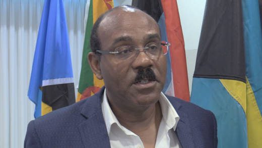 Prime Minister of Antigua and Barbuda, Gaston Browne in Castries on Wednesday. (iWN photo)