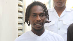Murder accused, Romando Bruce arrives at the Serious Offences Court on Wednesday. (iWN photo)