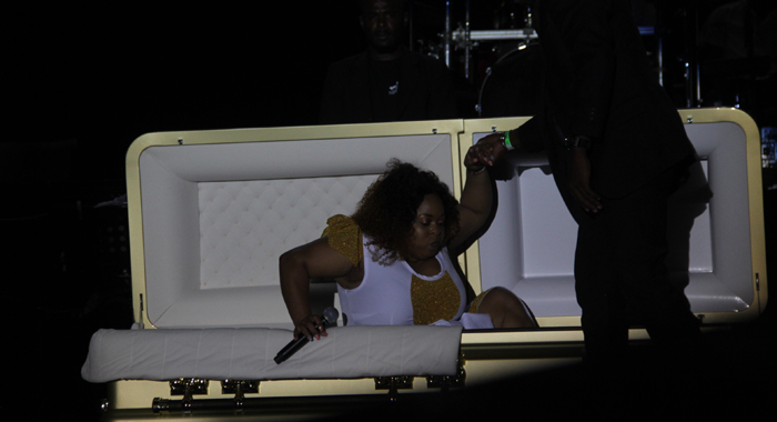 Shaunelle in coffin