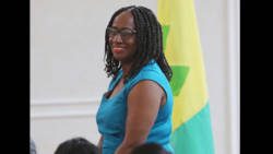 SVG Ambassador to Taiwan, Andrea Bowman at Thursdays embassy opening. (Photo: Taiwan CNA)