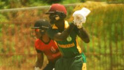 Kimani Melius punches through the off-side for another boundary. (Photo: Robertson S. Henry)