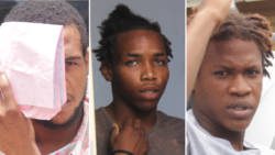 Robbery accused Michael Richards, 21,Jovanny Stephens,17, Shamol Williams, 16. (iWN photo) 