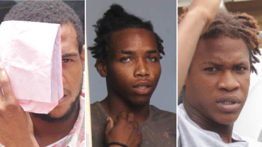 Robbery accused Michael Richards, 21,Jovanny Stephens,17, Shamol Williams, 16. (iWN photo) 