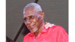 Sir Vincent Beache at a Unity Labour Party event in April 2018. (iWN photo)