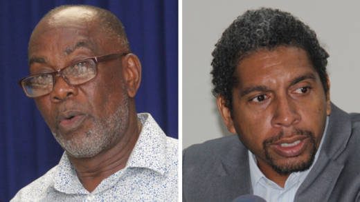 Opposition lawmaker St. Clair Leacock, left, and Minister of Finance, Camillo Gonsalves. (iWN file photos)