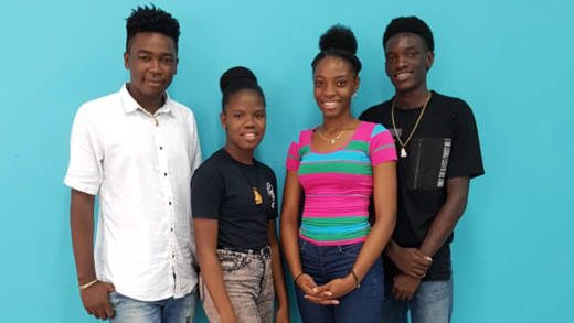 From left: Kamaro Pompey, Keyasha Dowers, Zehonnah Garraway and Dannry Cordice.