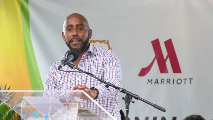 Head of the St. Vincent and the Grenadines Tourism Authority, Glen Beache speaking at the signing ceremony at Mt Wynne on Tuesday. (Photo: Discover SVG/Facebook) 