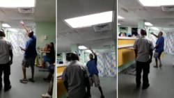 A composite image taken from screen shots from the video. 