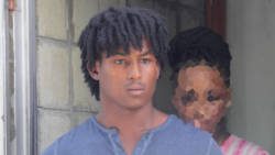 The accused, Raffique Sargeant, leaves the Serious Offences Court on Monday, after securing bail. (iWN photo)