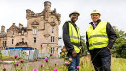 Randolph Hackshaw and Craig Morrison, Construction Director, FM Group at Dalnair Castle, near Drymen.