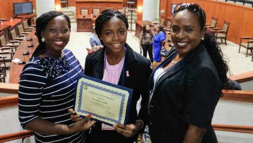 From left, Jewelene Charles Scott, Kinisha Castello, and Dorette Mayers at the annual Caribbean Tourism Youth Congress in Antigua and Barbuda.
