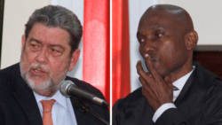 Prime Minister Ralph Gonsalves, left, and social commentator, Jomo Thomas. (iWN file photo)