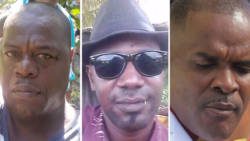 The accused officers. From left: Corporals of Police Derek Humphrey, Enkem Richards , and Michael Lynch.