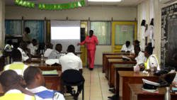 Senior Education Officer Desrie J.K. Richards delivers the lecture last Thursday. 