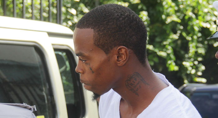 The accused, Shammai Hazell on his way back to prison on Monday. (iWN photo)