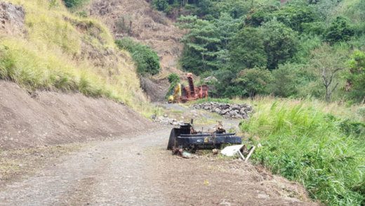 The area of Gibson Corner that the government is preparing for the location of the plants.