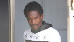 Kerwin Franklyn leaves the Kingstown Magistrate's Court , on Thursday, after being placed on a bond and ordered to undergo counselling. (iWN photo)