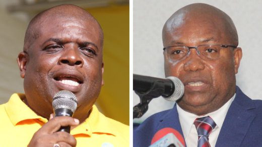 Mp for North Leeward, Roland "Patel" Matthews, left, and Commissioner of Police Colin John. (iWN file photos)