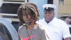 Grenadian Christopher Joseph leaves the Kingstown Magistrate's Court on Tuesday. (iWN photo)