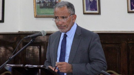 Opposition Leader Godwin Friday responds to the Budget in Parliament on Tuesday. (iWN photo)