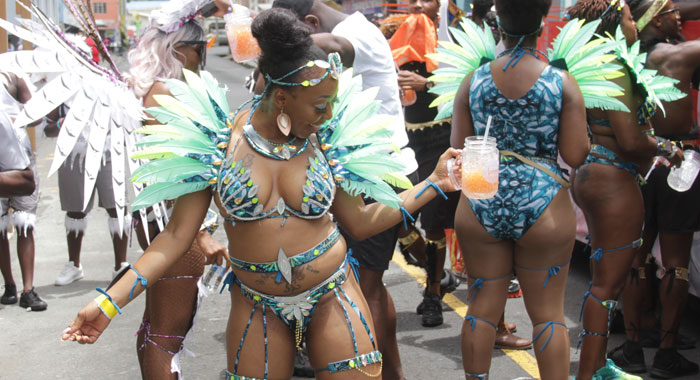 Masqueraders in Kingstown during Mardi Gras 2019. (iWN photo) 