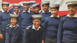 The nine Vincentians after their passing out parade.  