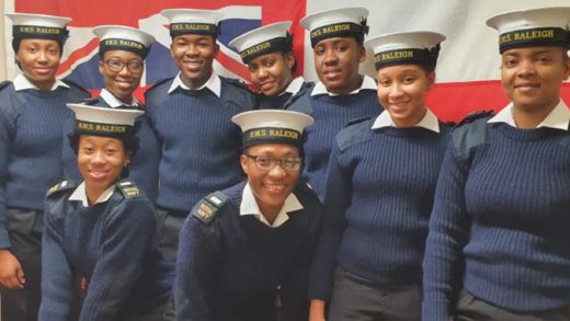 The nine Vincentians after their passing out parade.  