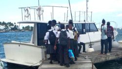 Mayreau students travel to secondary school by boat.
