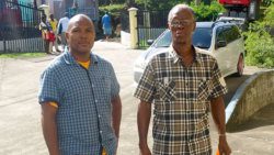 South Leeward MP, Nigel "Nature" Stephenson, left, and former South Leeward MP, Jerry Scott on Nomination Day in November 2015. (Photo: Ovid Burke)