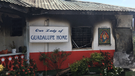 The fire destroyed the Our Lady of Guadalupe Home in Cane End. (iWN photo)