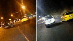 Scene from the reckless driving incident.