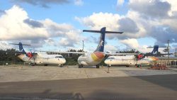 Grounded LIAT aircraft in Antigua in April 2020 after the COVID-19 pandemic began to impact the Caribbean.
