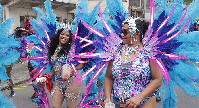 Masqueraders in Kingstown during Mardi Gras 2019, the last year that Vincy Mas was held before the coronavirus pandemic. (iWN photo)