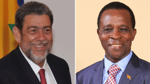 Prime Minister Ralph Gonsalves, left, and Prime Minister Keith Mitchell.