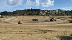 Work on the Diamond athletics track would have to be suspended if certain things are not compete before the raining season. (Photo: Camillo Gonsalves/Facebook)