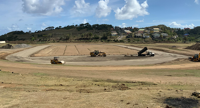 Work on the Diamond athletics track would have to be suspended if certain things are not compete before the raining season. (Photo: Camillo Gonsalves/Facebook)