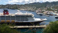 The Disney cruise ship in Kingstown on Wednesday.  (iWN photo)