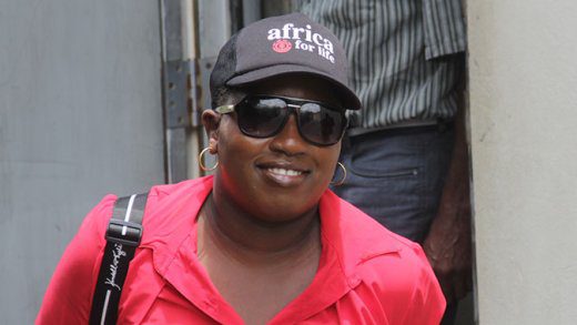 Fraud accused, Eunice Dowers leaves the Serious Offences Court on May 21, 2020. (iWN photo)