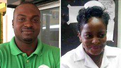 Kenson King, left, reminded persons of police inaction ahead of the January 2020 killing of nurse Arianna Taylor-Israel, allegedly by her husband with his licensed firearm. 