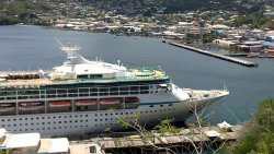 The COVID-29 positive results are from sailors repatriated on Royal Caribbean's ship Vision of the Seas, which has been docked in Kingstown since Tuesday. (iWN photo)