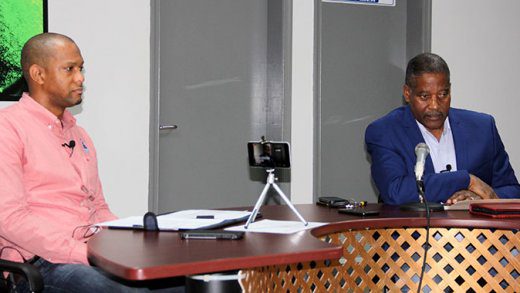 CWSA engineer Bernard Maloney, left, and CEO Garth Saunders, at Fridays media briefing. (iWN photo)