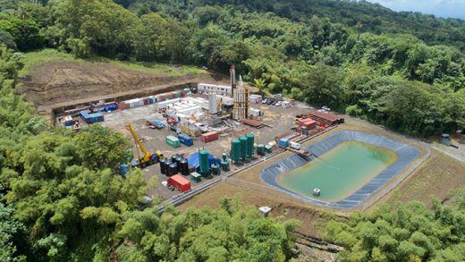 The St. Vincent Geothermal Project site during the drilling period.