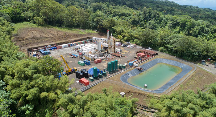 The St. Vincent Geothermal Project site during the drilling period.