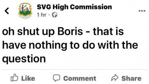 A screen capture of the post suggest that it displayed for at least an hour before being removed.